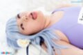 Natsumi hayakawa on her back tongue out