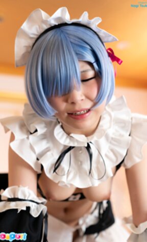 Maid Nagi Tsukino sitting on cock and riding until he cums in her mouth