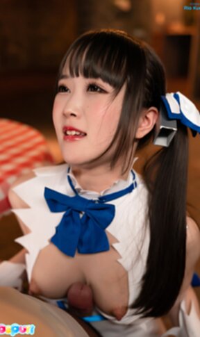 Ria Kurumi on her knees giving breast sex and milking cum from cock