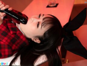 Ria Kurumi on her back using dildo on her shaved pussy