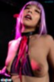 Breasts exposed head thrown back