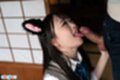 Ria kurumi looking up licking cock shaft