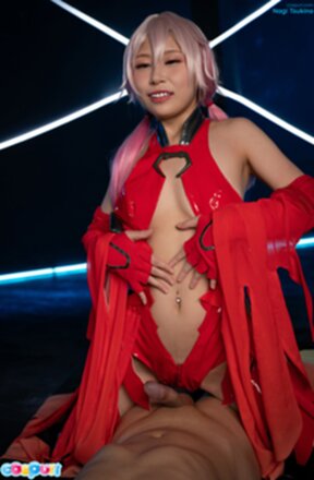 Nagi Tsukino astride naked man riding cock and creampied