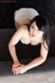 On all fours cleavage in bra wearing panties looking up
