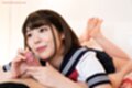 Hayakawa natsumi giving handjob on her front wearing kogal uniform