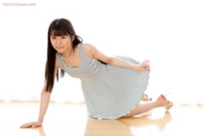 Araki Mai strips dress and scarlet bra and panties to give handjob