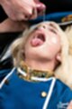 Tongue out cumming in her mouth