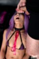 Head thrown back mouth open cumming on her face