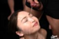 Receiving facial on her knees