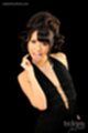 Wearing black dress hair up