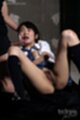 Mizushima ai reclining in uniform knees drawn up showing her pussy wearing uniform