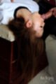 On her back lying on vaulting horse face fucked long hair