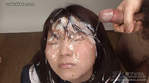 Kogal bukkake cum covered face