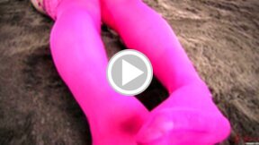 Sakurai Ruru in lingerie and stockings spreading her ass